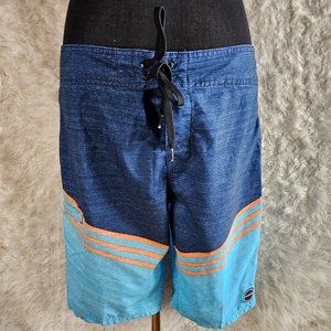 O'Nell Men's Blue Quick Dry Board Swim Truck Shorts Size 32